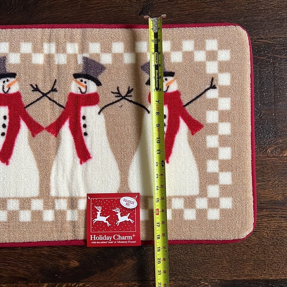 Snowmen Memory Foam Kitchen Accent Rug Mat - Picture 3 of 6